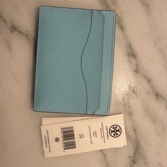 Tory Burch Blue Leather Card Holder - Picture 2 of 2